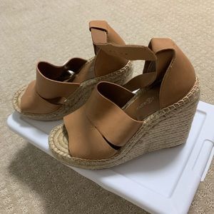 Treasure&Bond Camel Leather Espadrille Ankle Strap